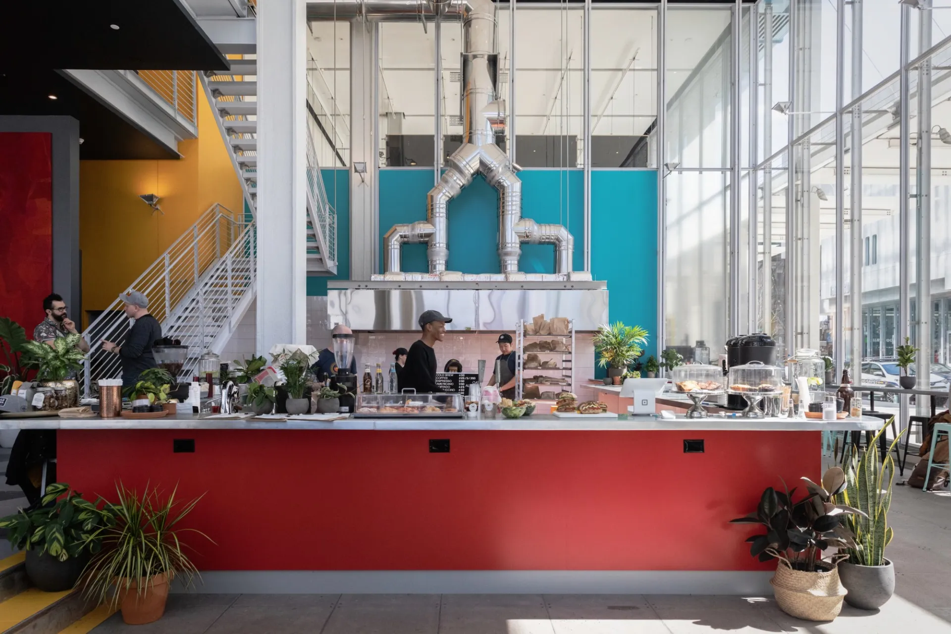 Dear Mama Coffee counter on Columbia's Manhattanville campus. 