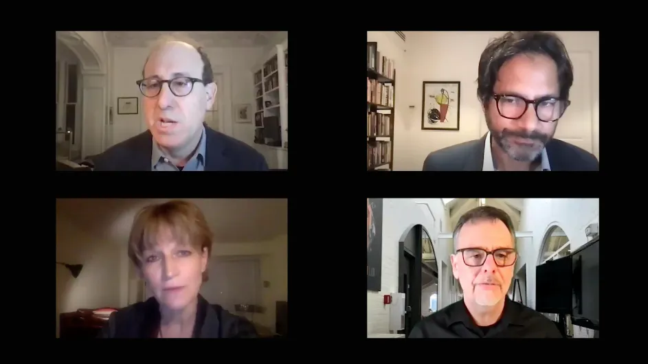 Zoom panel for Columbia University discussion of the documentary "The Dissident."