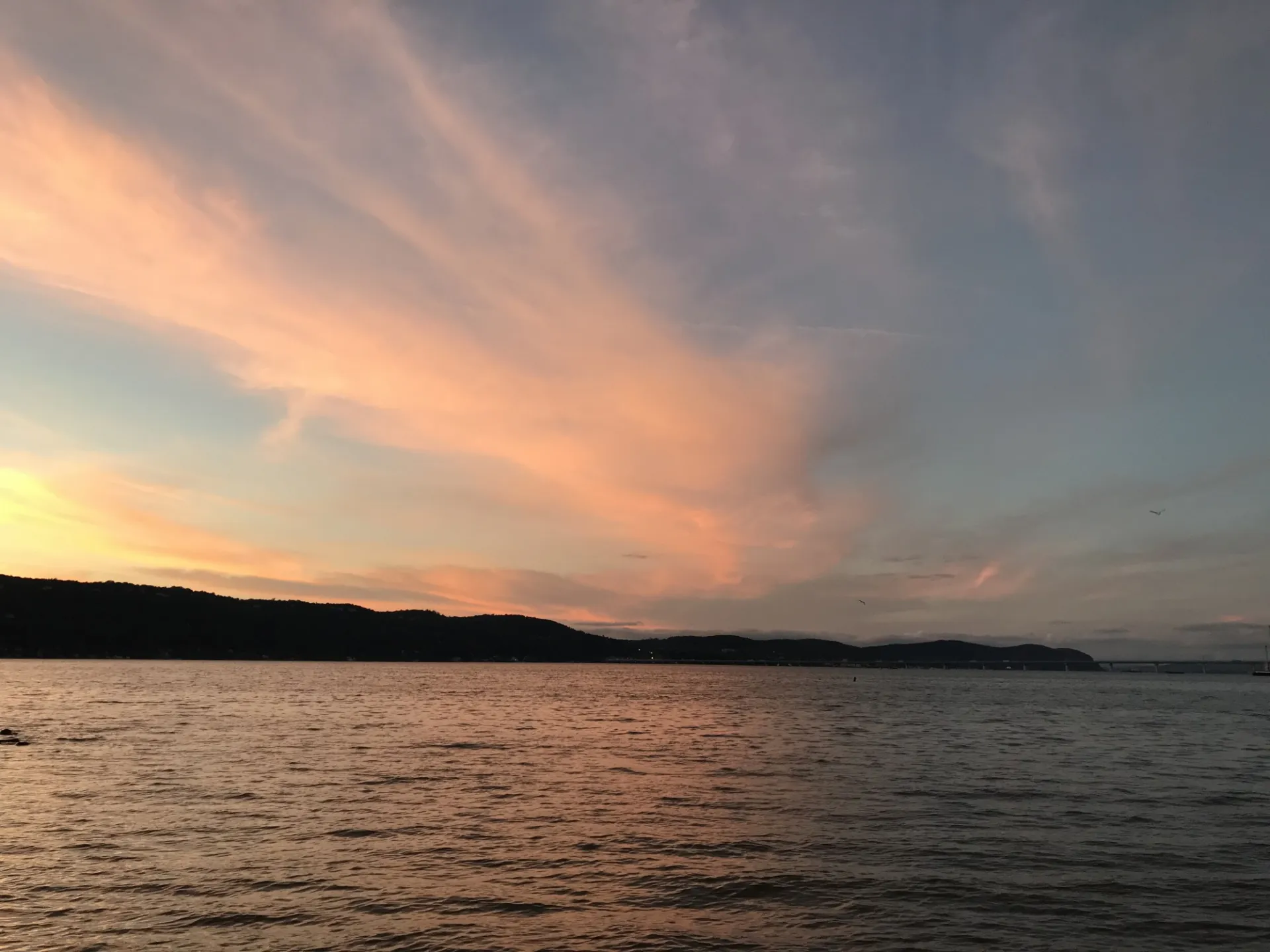 Rockland Pier looks over the Hudson River.