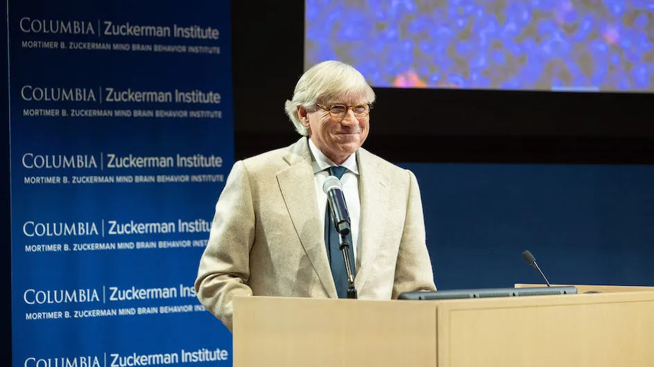 Columbia President Lee C. Bollinger at Zuckerman Institute's 10th anniversary event. Credit: Sam Hollenshead/Columbia Zuckerman Institute 