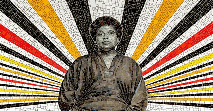 A mural of Audre Lorde by David "Dee" Delgado in the 167th NYC subway station
