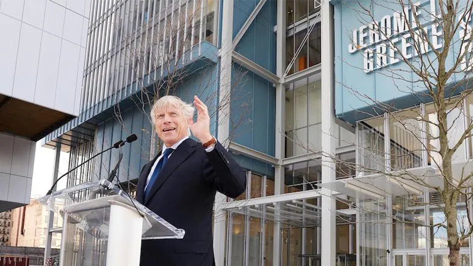 President Bollinger at the Manhattanville opening ceremony.