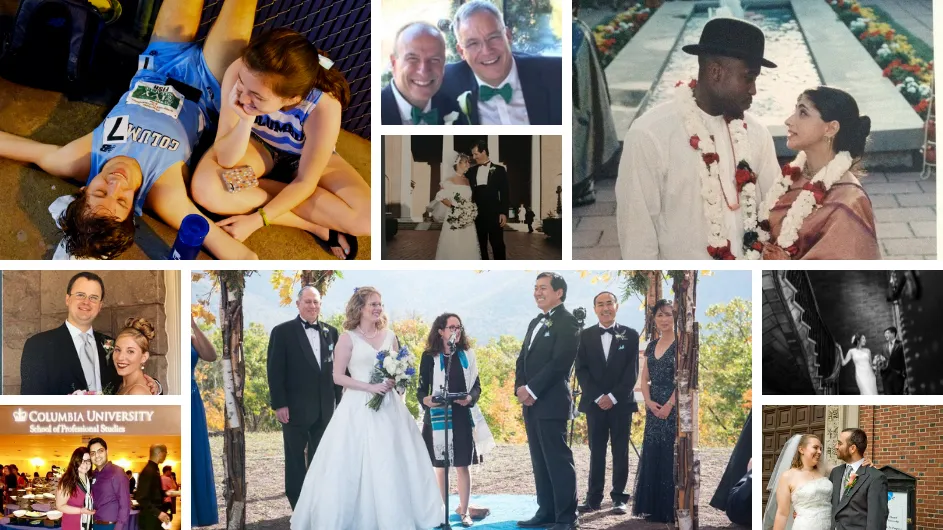 A collage of Columbia couples in love. 
