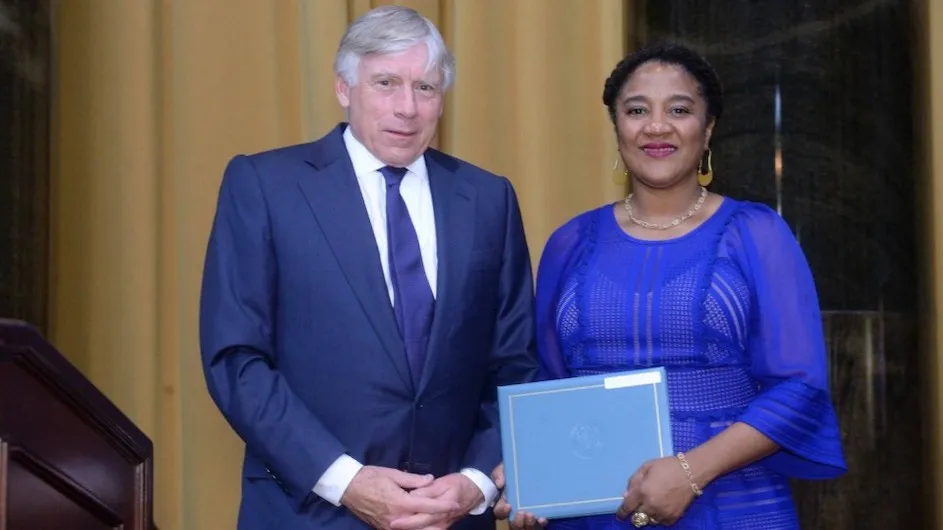 President Lee C. Bollinger and Lynn Nottage