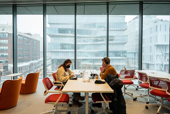 A study hall in Kravis Hall