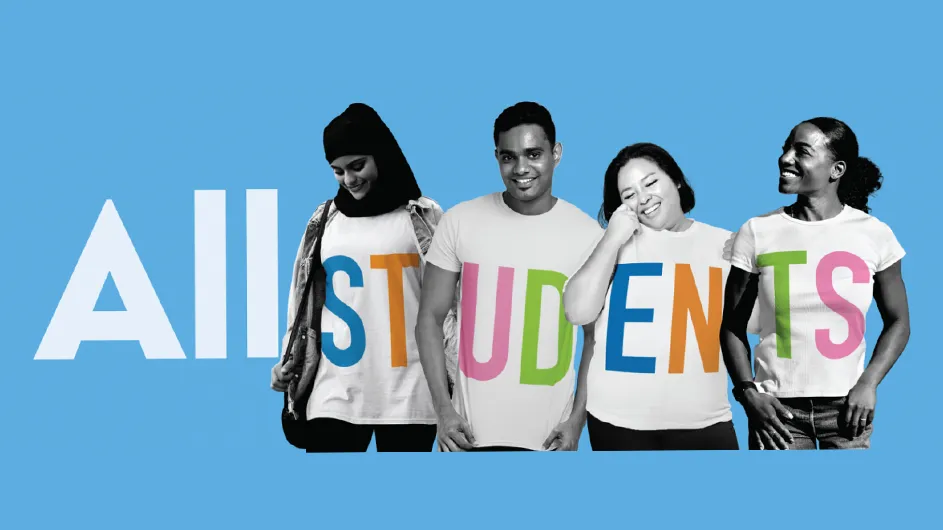 All Students with cutouts of students