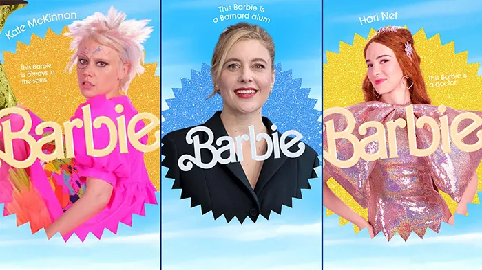 Kate McKinnon, Greta Gerwig, and Hari Nef. Courtesy Warner Bros. Pictures and Barnard College. 