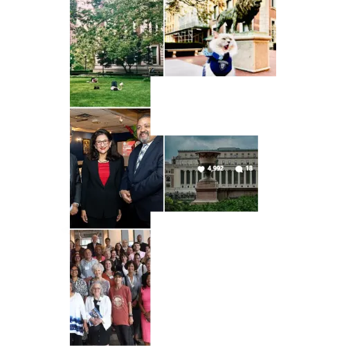 A screenshot of the Columbia instagram grid with various kinds of pictures.