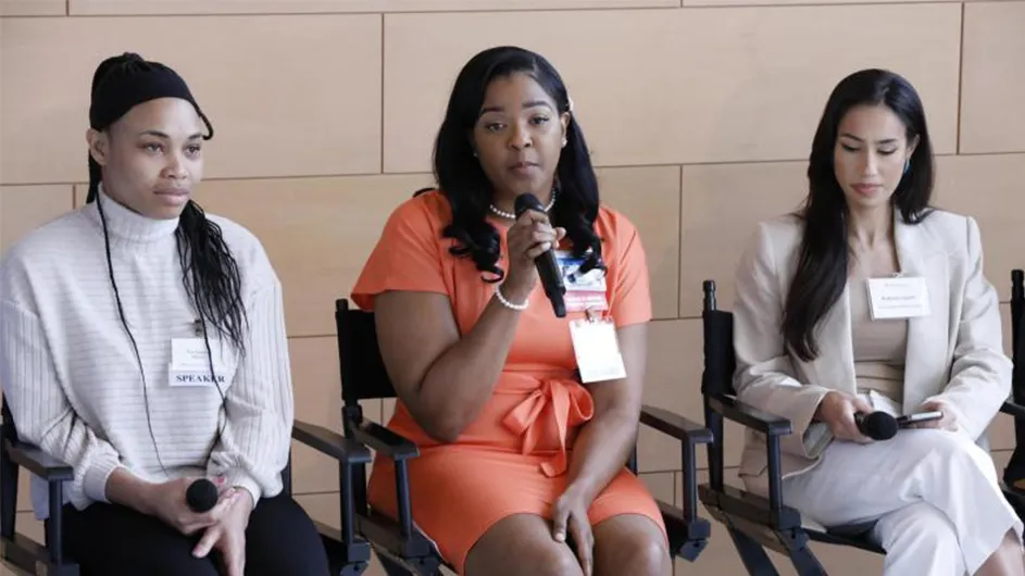 Nia Josiah speaks on a panel