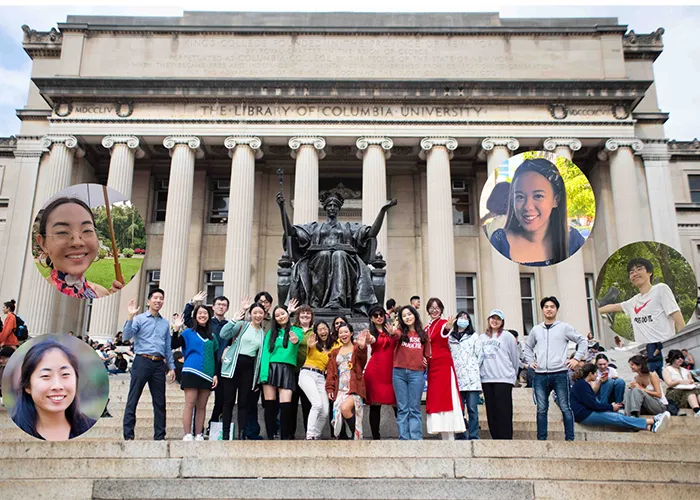 The Trailblazer Heroes team poses on the steps of Low Library.