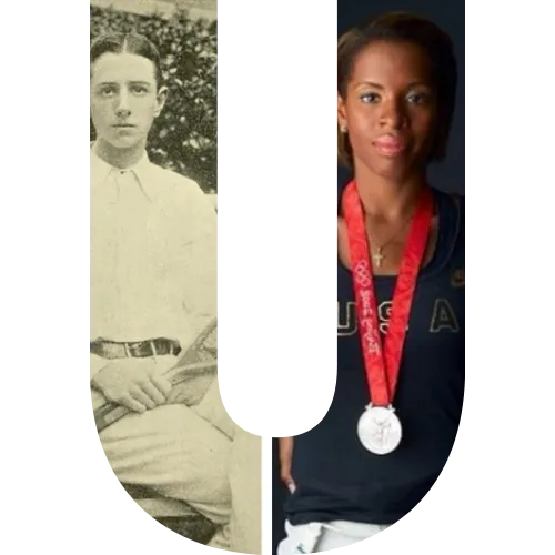 A photo of two Columbia Olympians
