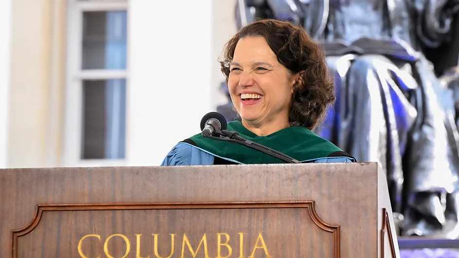 Columbia University Interim President Katrina Armstrong speaks at an August 2024 Convocation event.