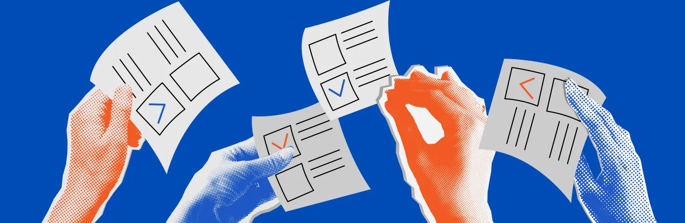 Hands holding ballots