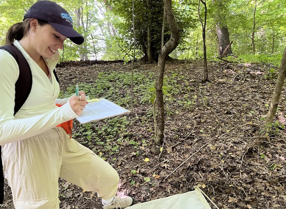 Lindsey Abramson, a research assistant and incoming Columbia Mailman School of Public Health student, logs information on her findings. (Christopher D. Shea)