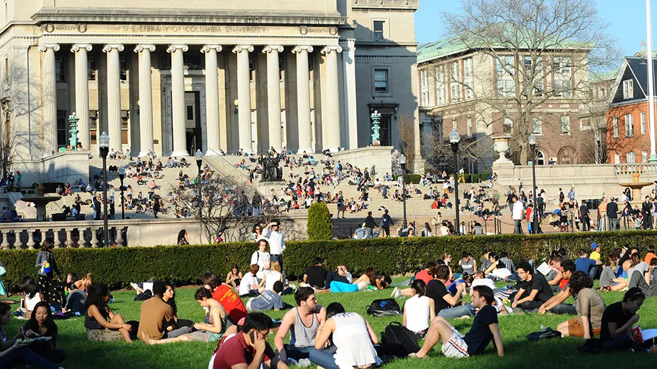 Low Library with people on the steps. 