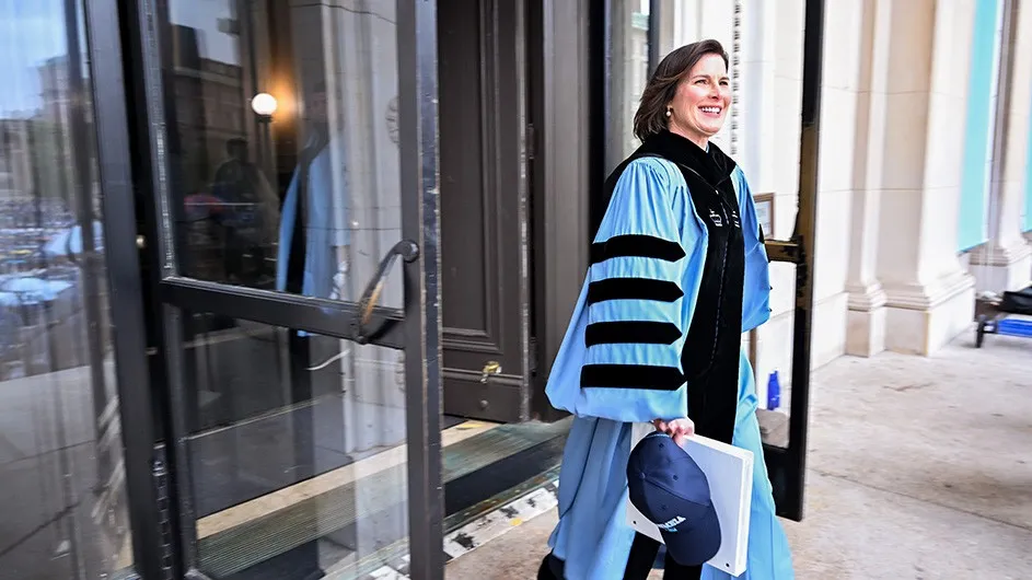 Claire Shipman heads out to address Commencement attendees