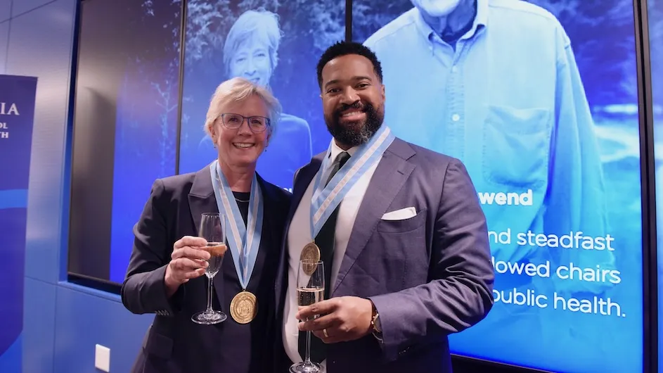 Kathleen J. Sikkema, Interim Dean of Columbia Mailman School, was installed as the Barbara and Bruce P. Dohrenwend Professor of Sociomedical Sciences. John R. Pamplin II, PhD’14, MPH’14, was installed as the Bruce P. Dohrenwend Assistant Professor of Psychiatric Epidemiology. 