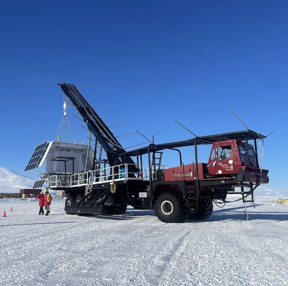 The GAPS team tests that their equipment is compatible with NASA/CSBF infrastructure that allows them to communicate with the instrument while it is in flight.
