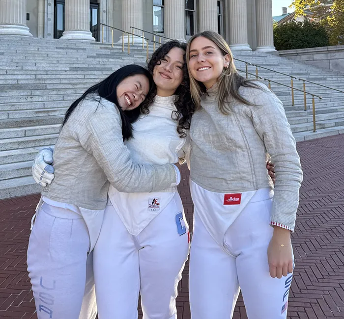 Columbia University students Chloe Szeto, Madison Riley Four-Garcia, and Veronica Mika