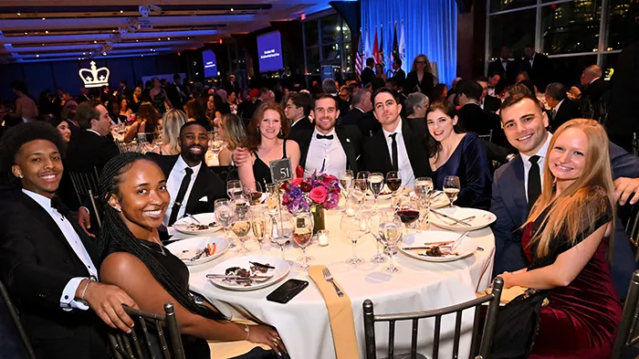 Attendees gather at the Military Ball. 
