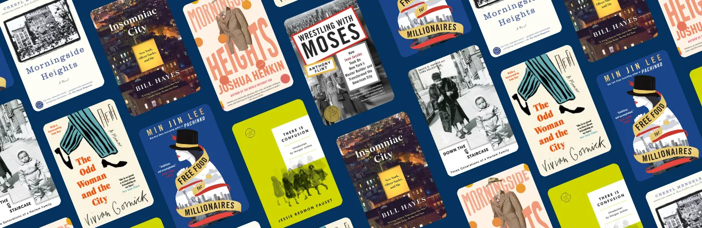 A collage of books set around COlumbia University