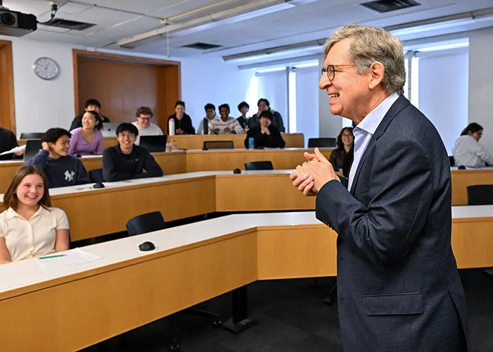 Nobel Memorial Prize for Economic Sciences winner Michael Woodford prepares to give an exam in his Cognitive Mechanisms and Economic Behavior course. 
