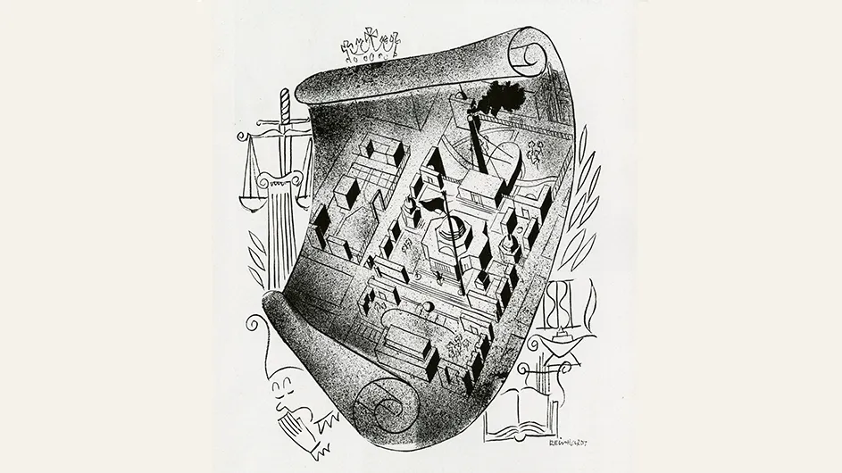 Columbia University campus map by Ad Reinhardt