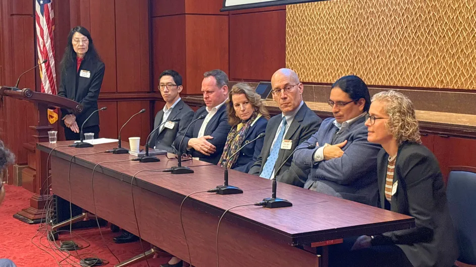 Columbia University and Stony Brook University faculty speaking about quantum research on Capitol Hill