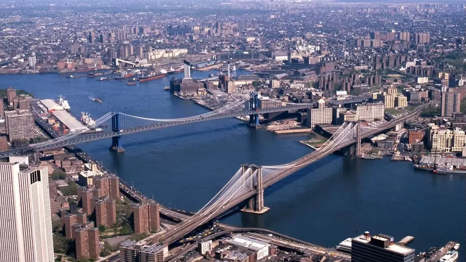 The Manhattan and Brooklyn bridges.