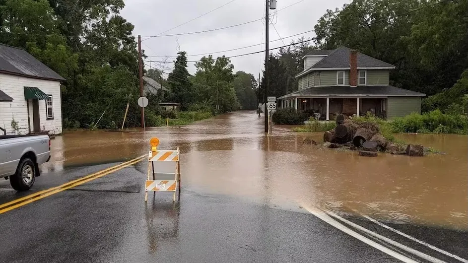 Flooding from excessive rainfall associated with the remnants of Hurricane Ida in the Appalachian region of Pennsylvania near Needmore, PA, September 2021.