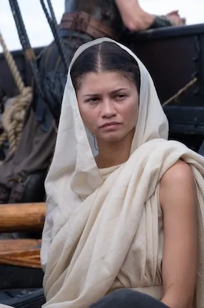 The actress Zendaya as Athena in the movie “The Odyssey.” Universal Pictures.