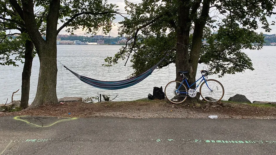 hammock with a bike