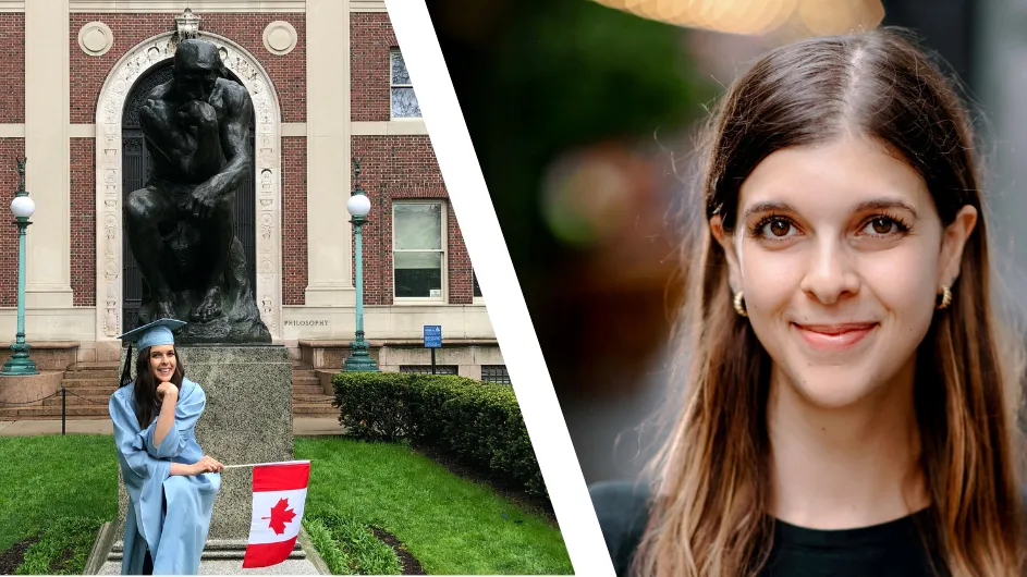 Allia Mohamed, co-founder and CEO of Openigloo, poses with the iconic “Thinker” statue in front of Philosophy Hall. Photos courtesy Allia Mohamed.