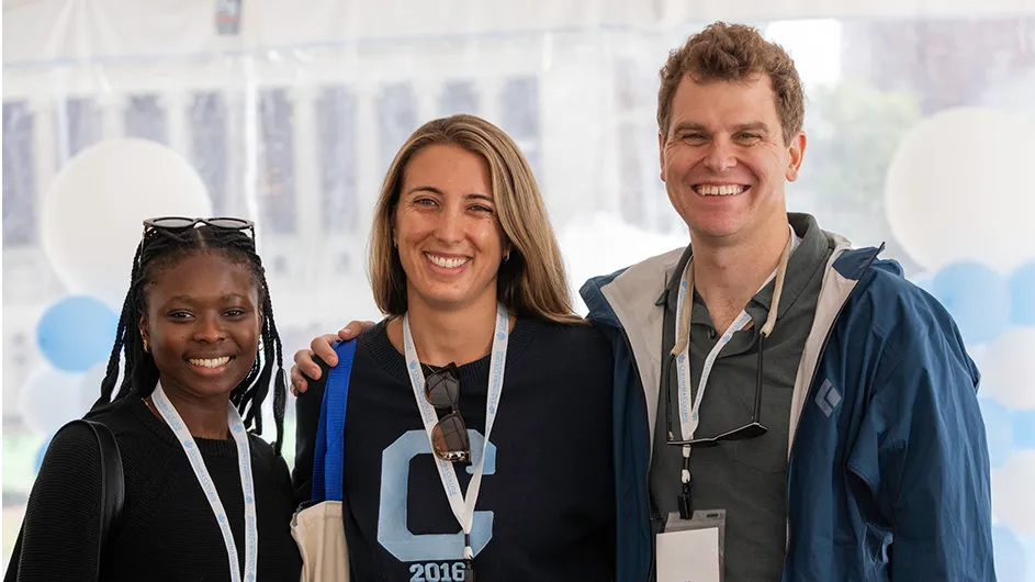 Three Alumni at a Columbia Reunion in 2026. 