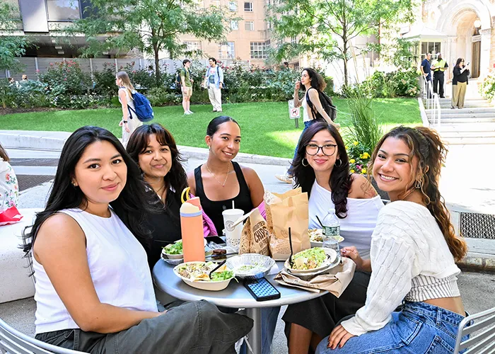 students at cuimc eating food