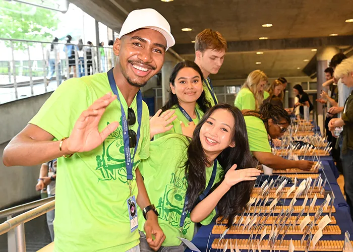 students at registration