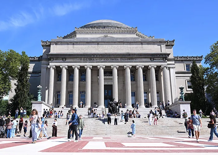 First day of classes on Columbia’s newly renovated Low Plaza. 