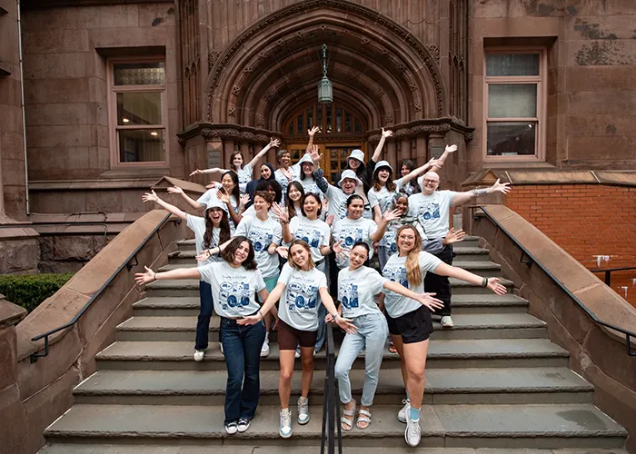 Teachers College GLSD team on the steps of Zankel Hall