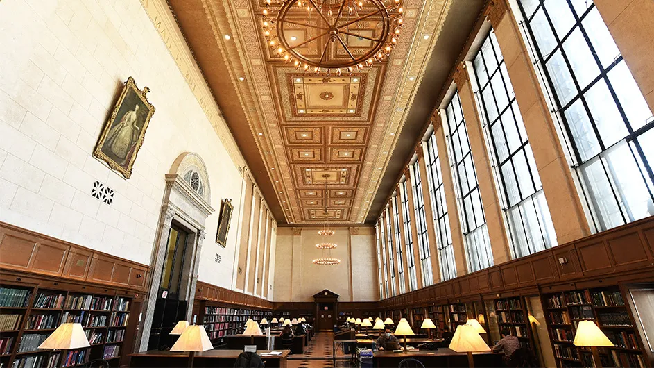 Lawrence A. Wien Reference Room in Butler Library. 