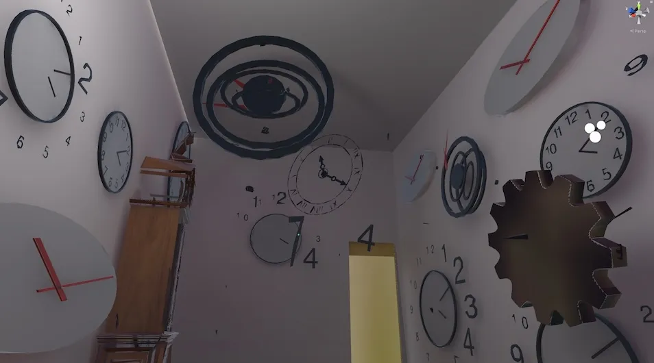 A still image of one of the virtual reality rooms in the "memory palace" that researchers showed to study participants.