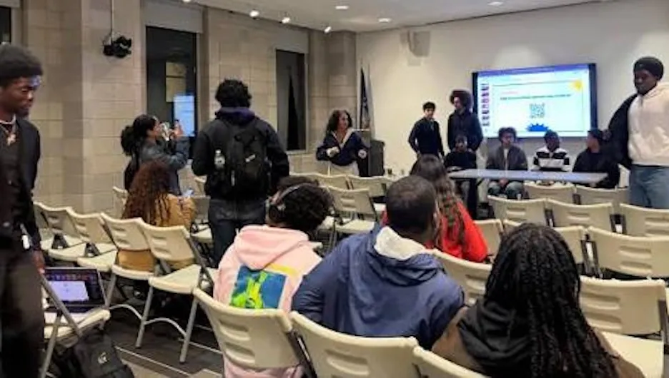 Students at a meeting of Columbia’s ColorStack Chapter