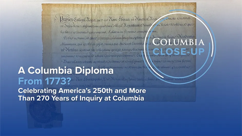 A Columbia Diploma From 1773?
