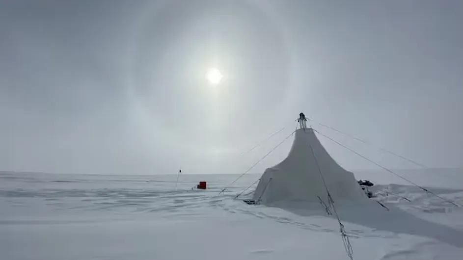 A drill tent at the Allan Hills Blue Ice Area in East Antarctica