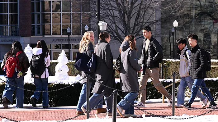 College walk students.