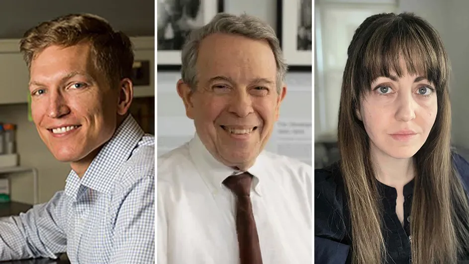 Kyle Bishop, professor of chemical engineering; Norman Christ, Ephraim Gildor Professor of Computational Theoretical Physics; and Kara Lamb, associate research scientist in the department of earth and environmental engineering.