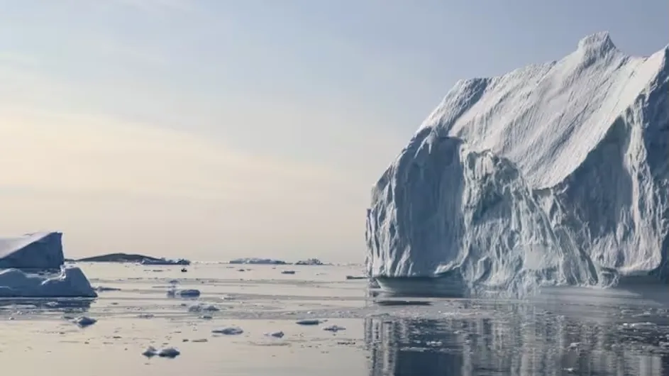 An ice shelf in Greenland.