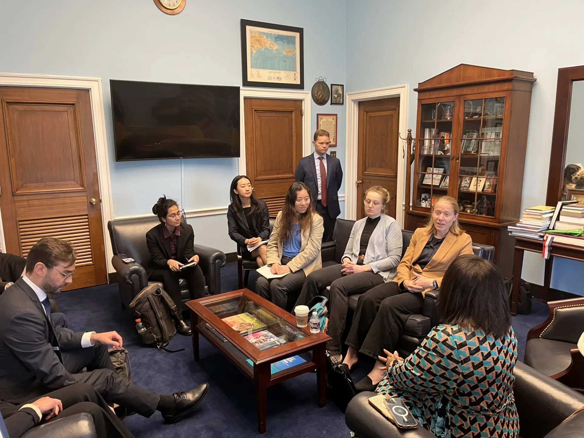 Members of the Columbia delegation to D.C. speak with Capitol Hill staffers.