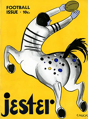 Football Centaur cover is by Charles Saxon for the annual football issue of Jester, October 1939