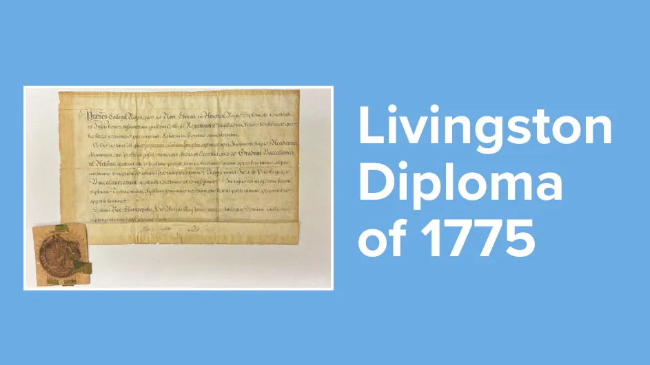 Livingston Diploma of 1775.