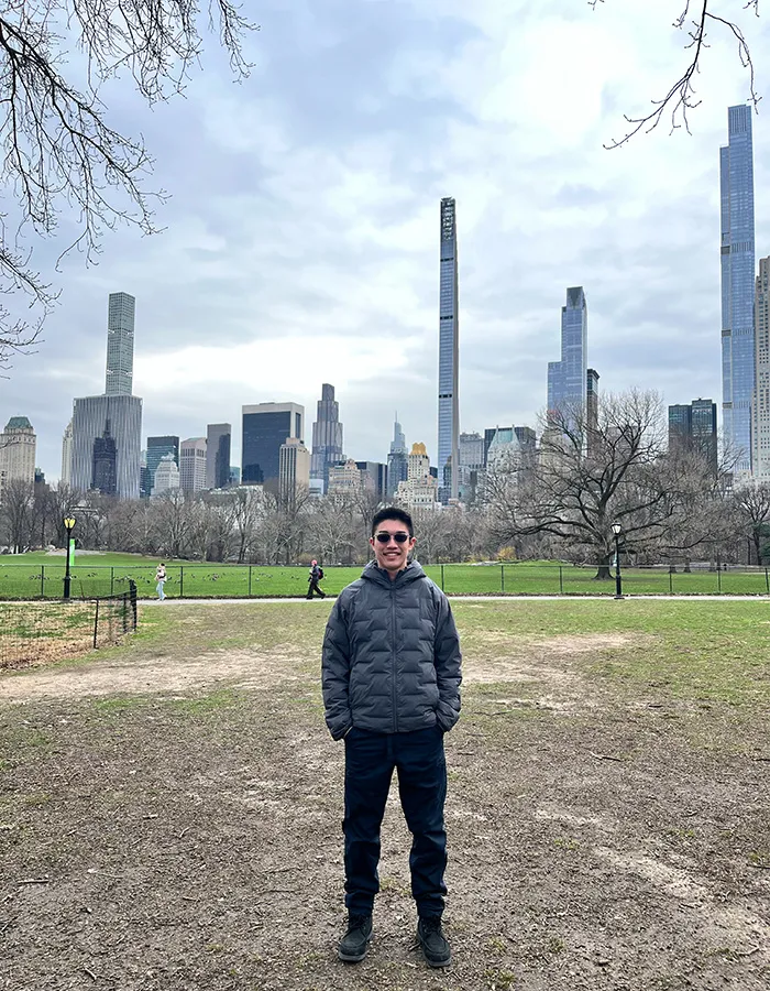 Matty Hiroto Inaba (CC’29) in Central Park. 